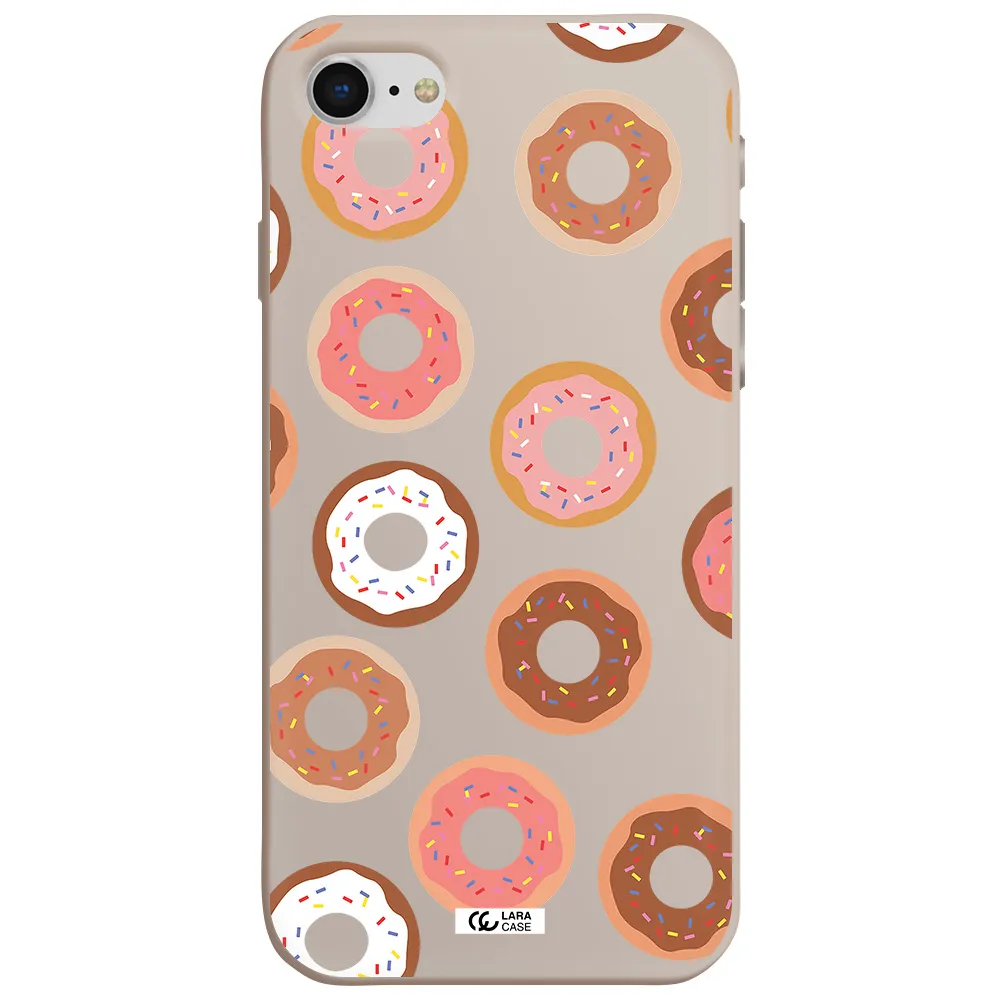 a pattern of donuts with sprinkles Apple iPhone se 2020 Silicone Stone Case