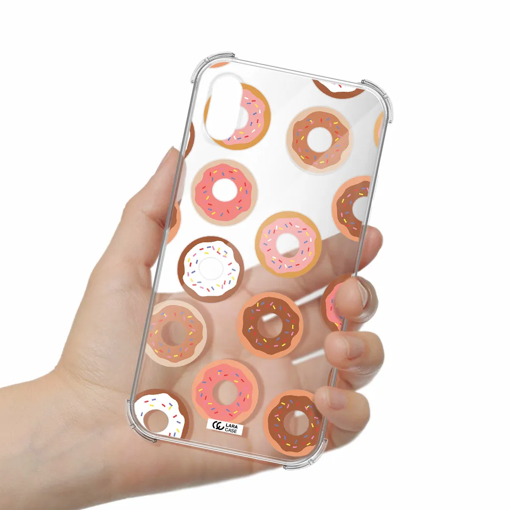 a pattern of donuts with sprinkles Apple iPhone X Clear PC Case