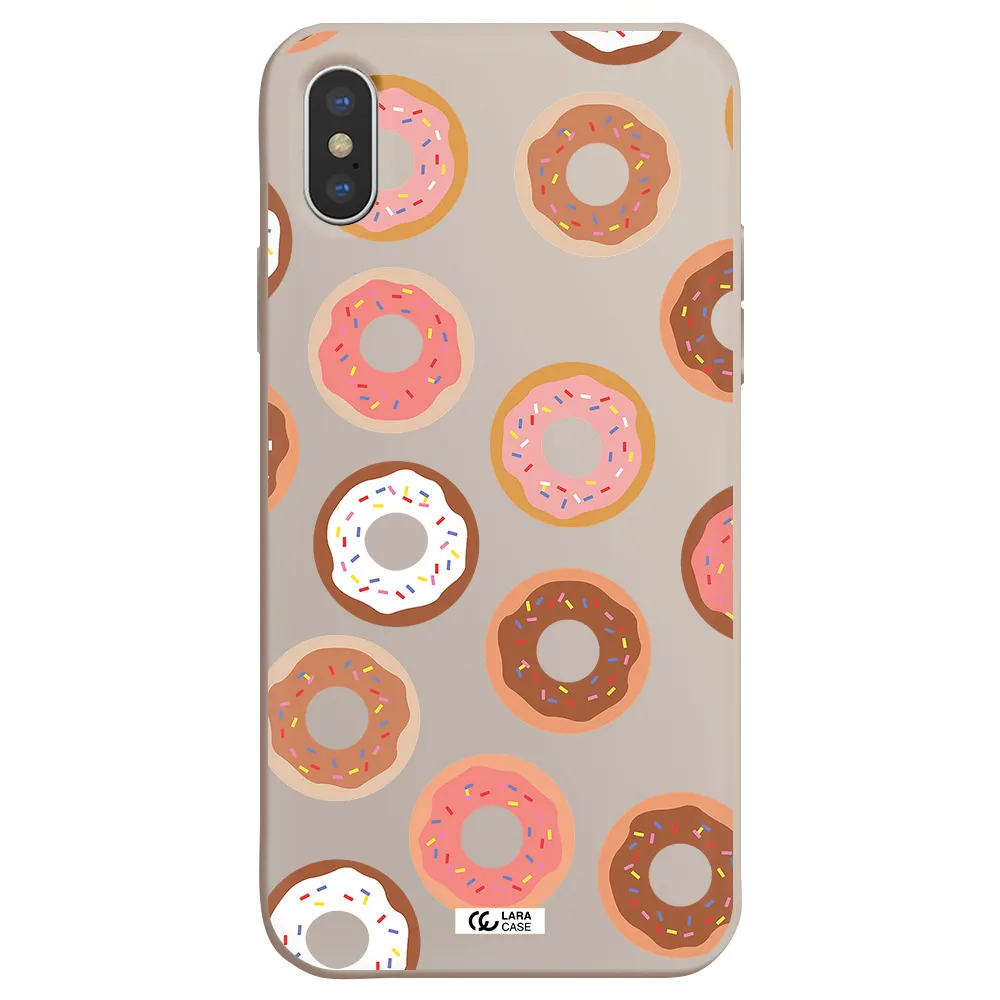 a pattern of donuts with sprinkles Apple iPhone X Silicone Stone Case