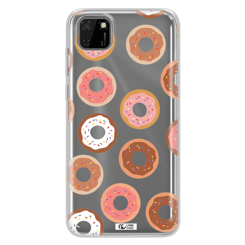 a pattern of donuts with sprinkles Huawei Honor 9S Clear TPU Case
