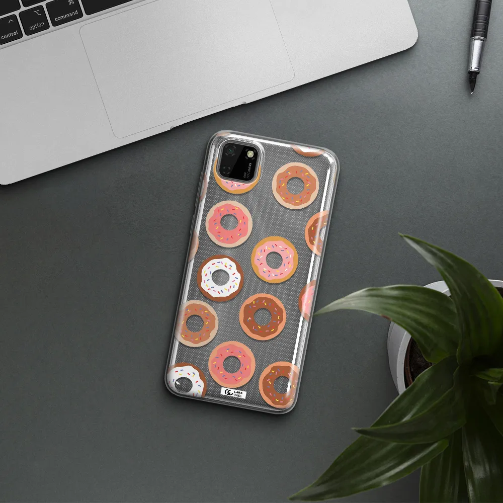 a pattern of donuts with sprinkles Huawei Honor 9S Clear TPU Case