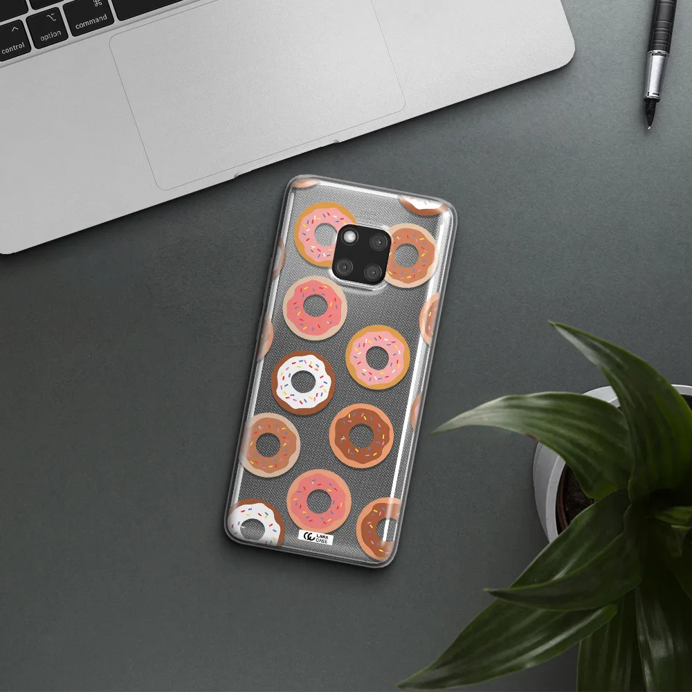 a pattern of donuts with sprinkles Huawei Mate 20 Pro Clear TPU Case