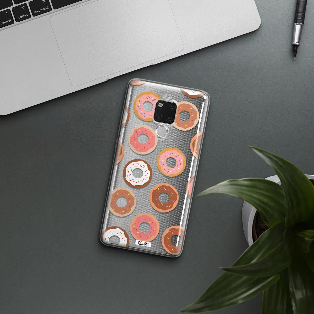 a pattern of donuts with sprinkles Huawei Mate 20X Clear TPU Case