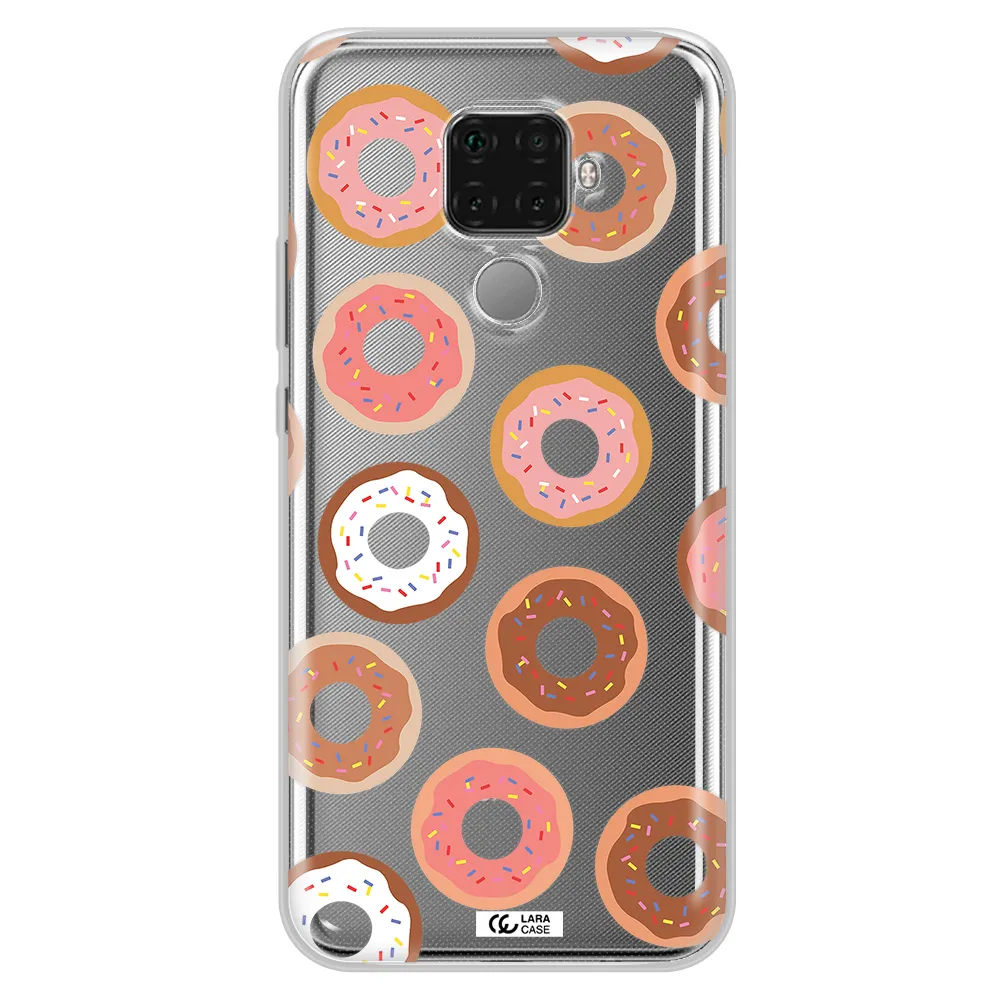 a pattern of donuts with sprinkles Huawei Mate 30 Lite Clear TPU Case
