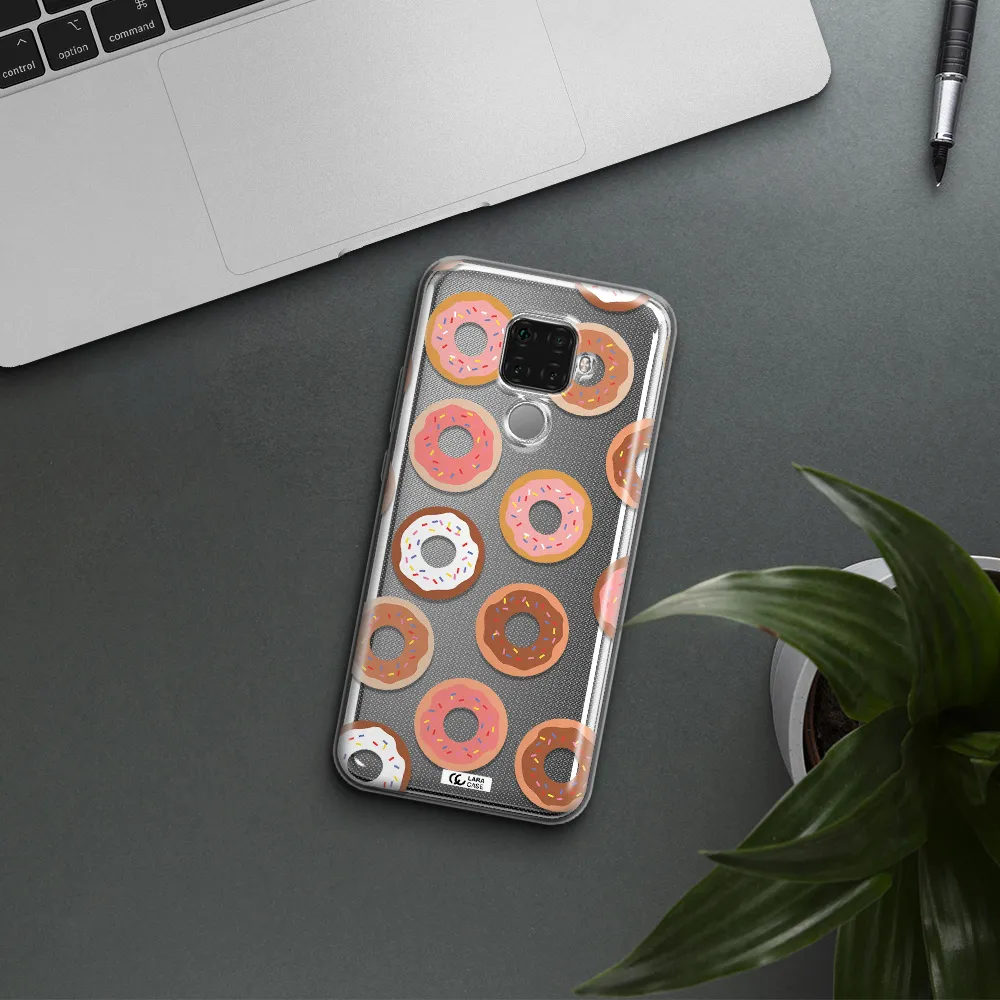 a pattern of donuts with sprinkles Huawei Mate 30 Lite Clear TPU Case