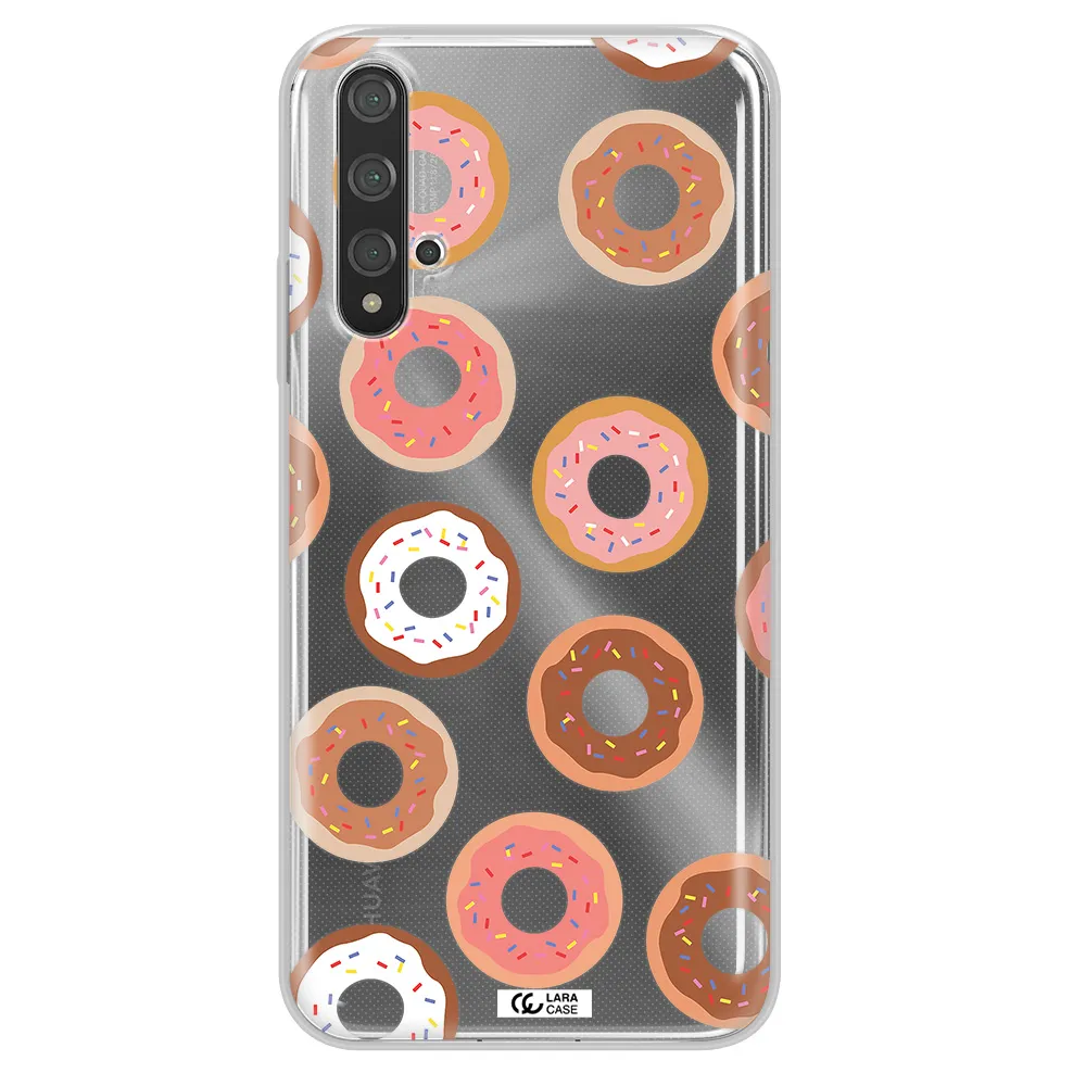 a pattern of donuts with sprinkles Huawei Nova 5t Clear TPU Case