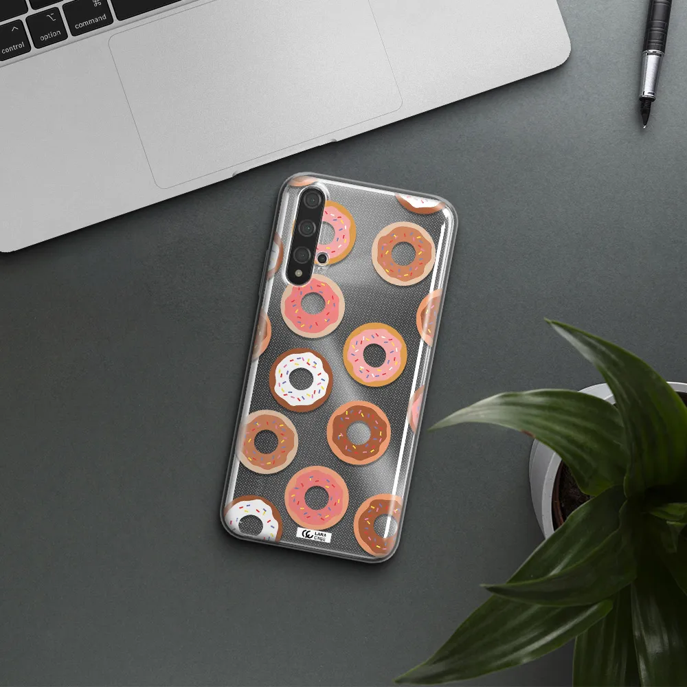 a pattern of donuts with sprinkles Huawei Nova 5t Clear TPU Case