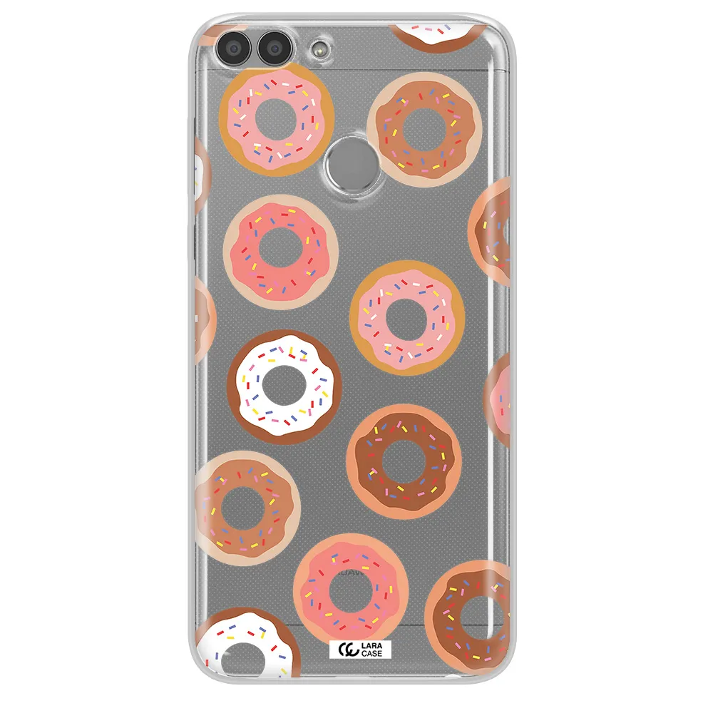 a pattern of donuts with sprinkles Huawei P Smart 2017 Clear TPU Case
