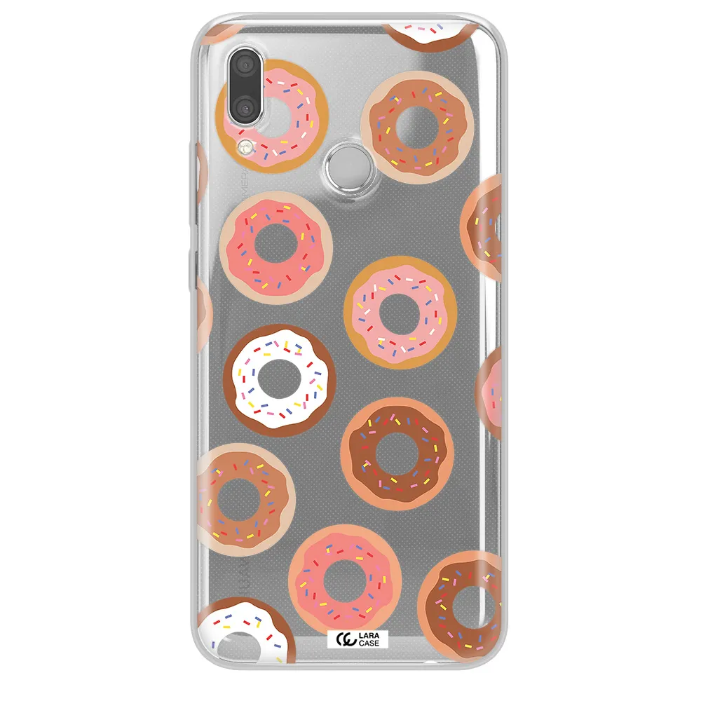 a pattern of donuts with sprinkles Huawei P Smart 2019 Clear TPU Case