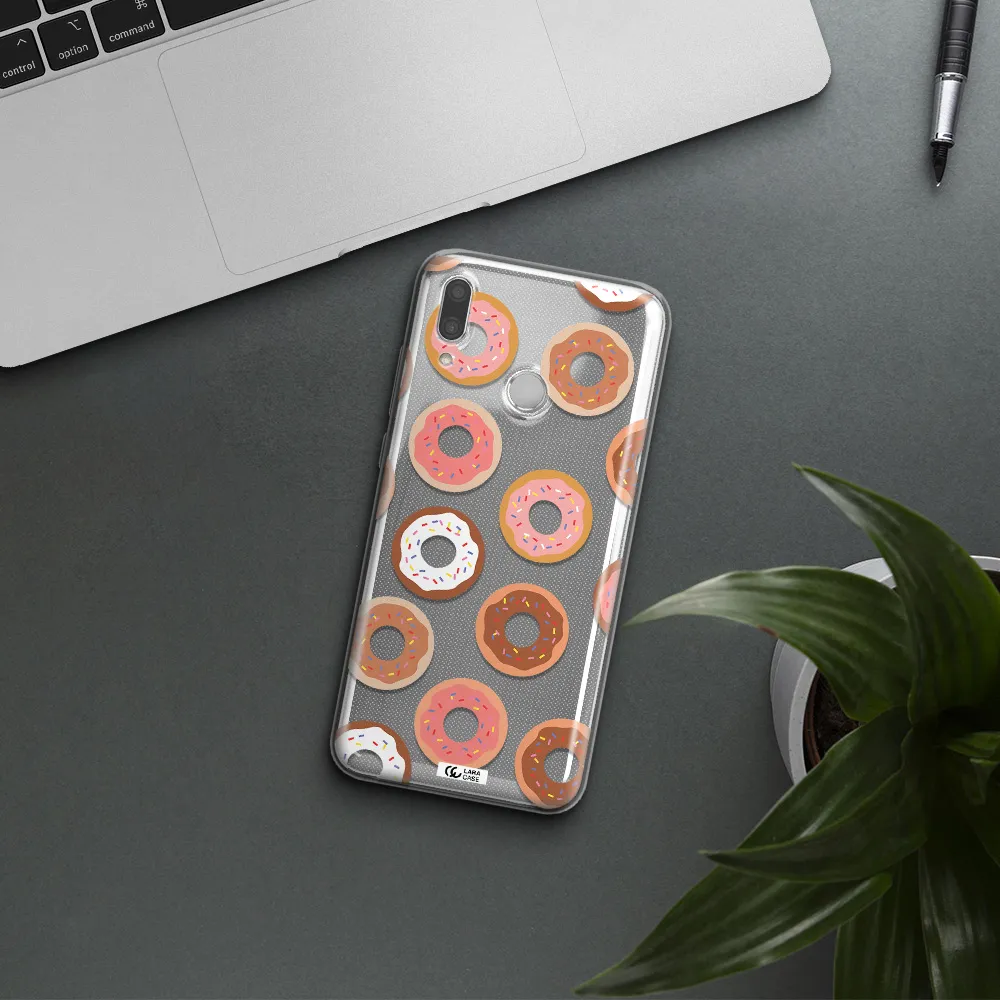 a pattern of donuts with sprinkles Huawei P Smart 2019 Clear TPU Case