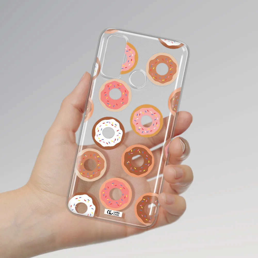 a pattern of donuts with sprinkles Huawei P Smart 2020 Clear TPU Case