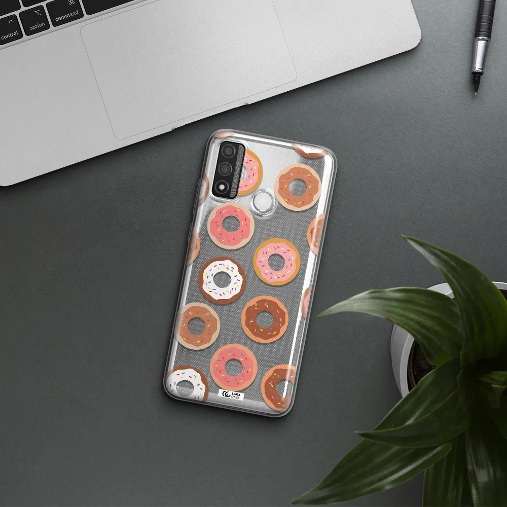 a pattern of donuts with sprinkles Huawei P Smart 2020 Clear TPU Case