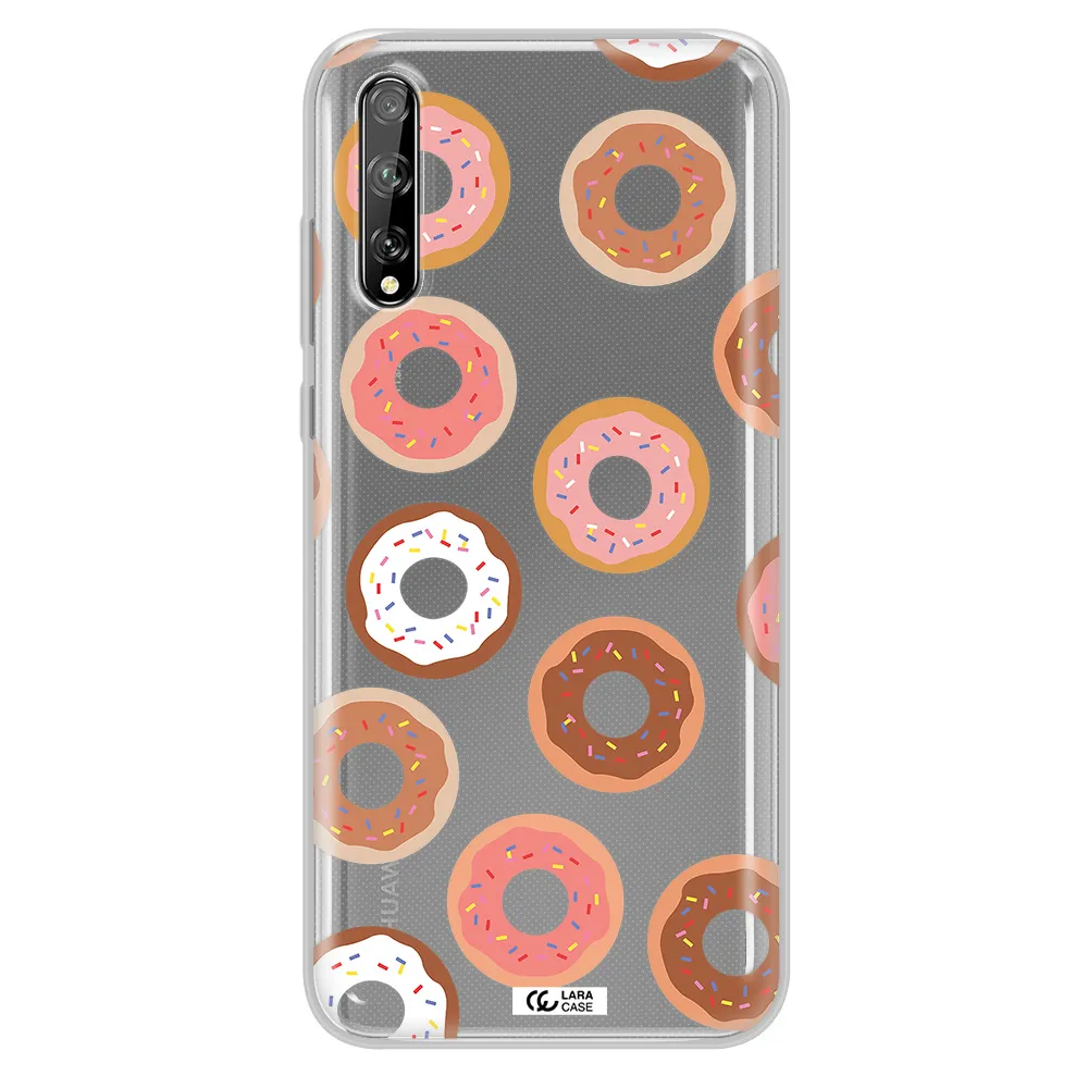 a pattern of donuts with sprinkles Huawei P Smart S Clear TPU Case