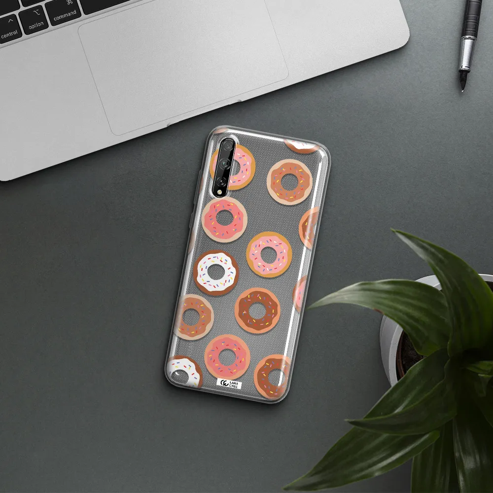 a pattern of donuts with sprinkles Huawei P Smart S Clear TPU Case