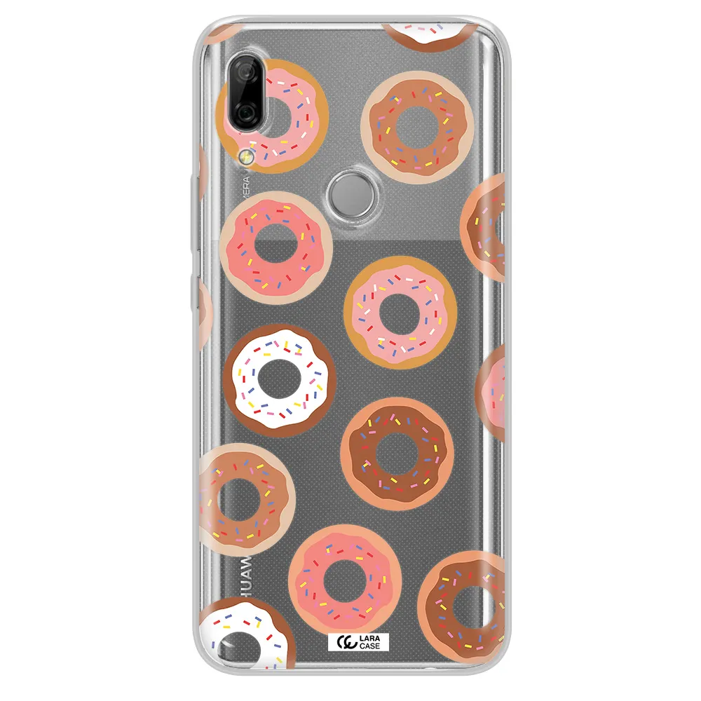 a pattern of donuts with sprinkles Huawei P Smart Z Clear TPU Case