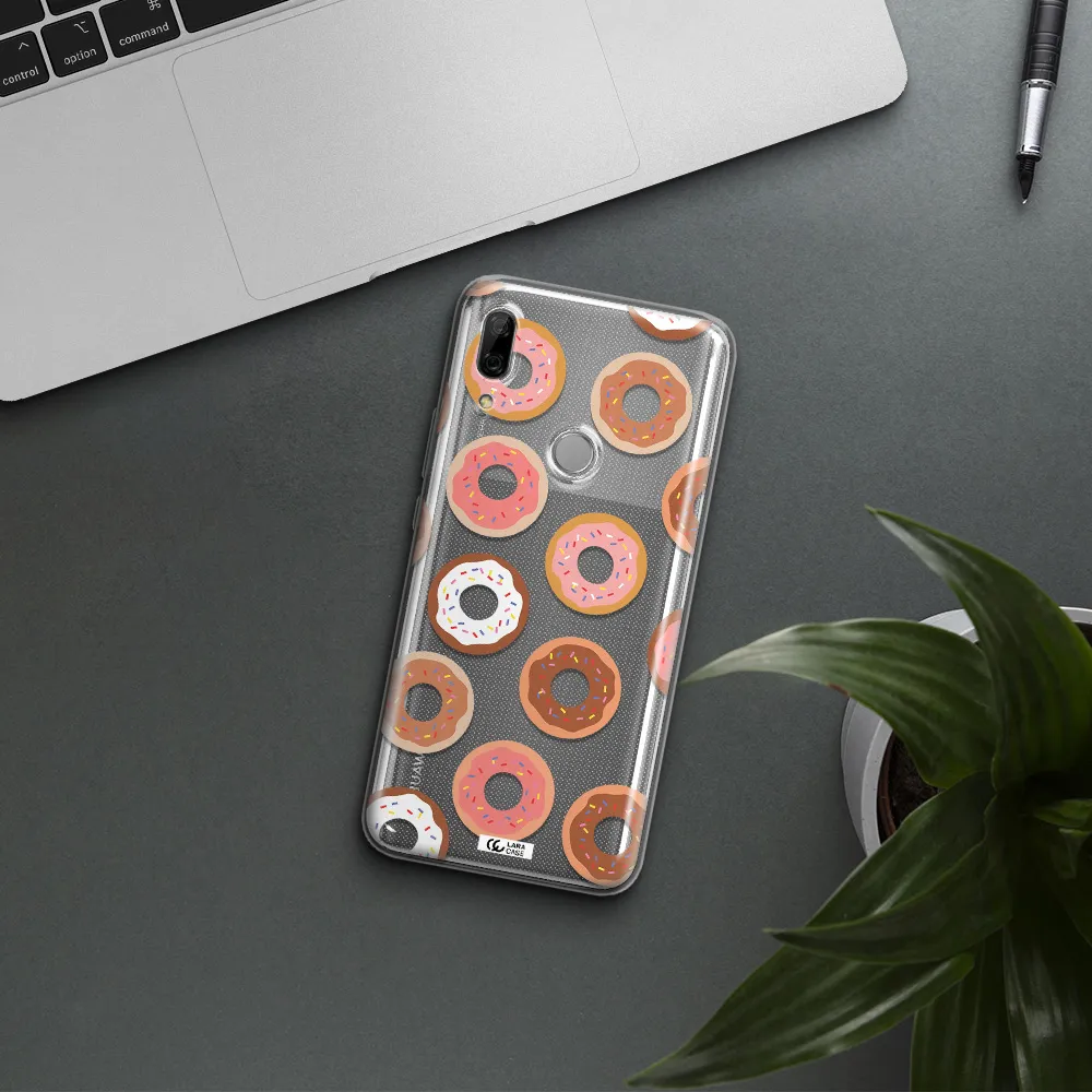 a pattern of donuts with sprinkles Huawei P Smart Z Clear TPU Case