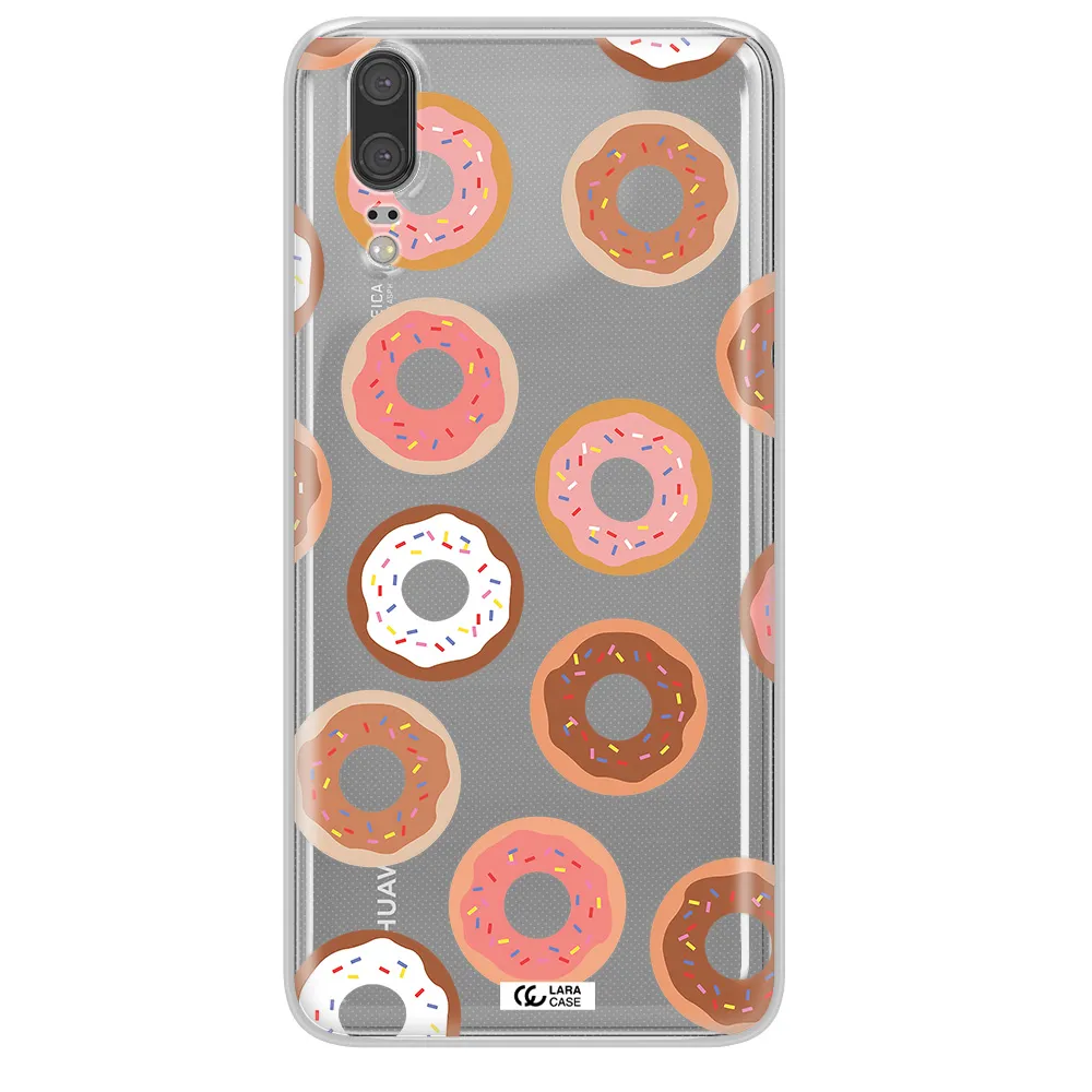 a pattern of donuts with sprinkles Huawei P20 Clear TPU Case