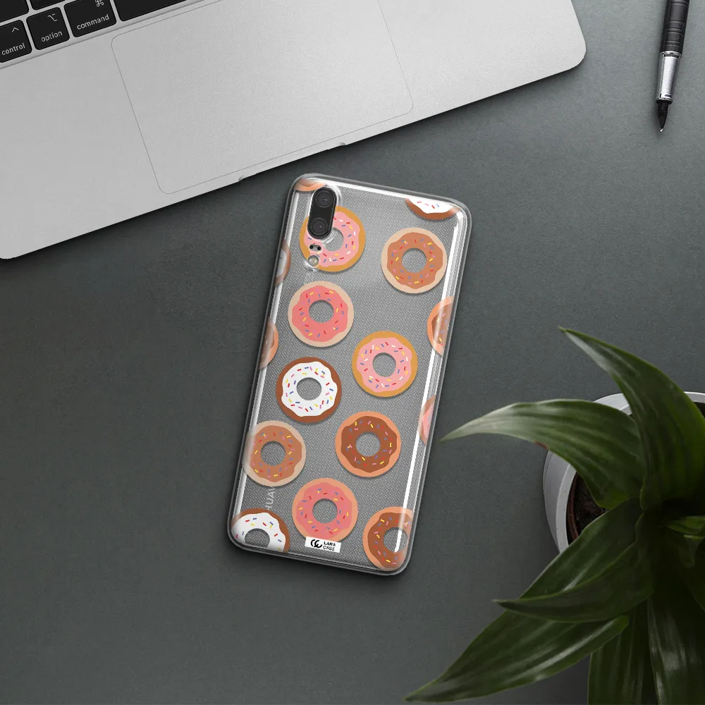 a pattern of donuts with sprinkles Huawei P20 Clear TPU Case
