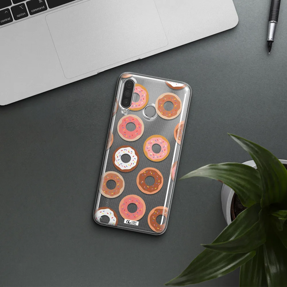 a pattern of donuts with sprinkles Huawei P30 Lite Clear TPU Case