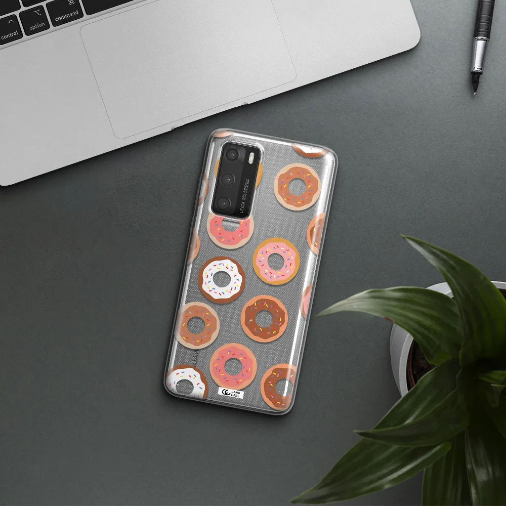 a pattern of donuts with sprinkles Huawei P40 Clear TPU Case