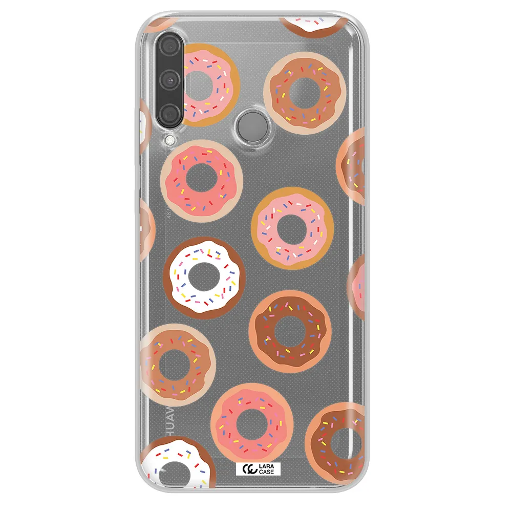 a pattern of donuts with sprinkles Huawei P40 Lite E Clear TPU Case
