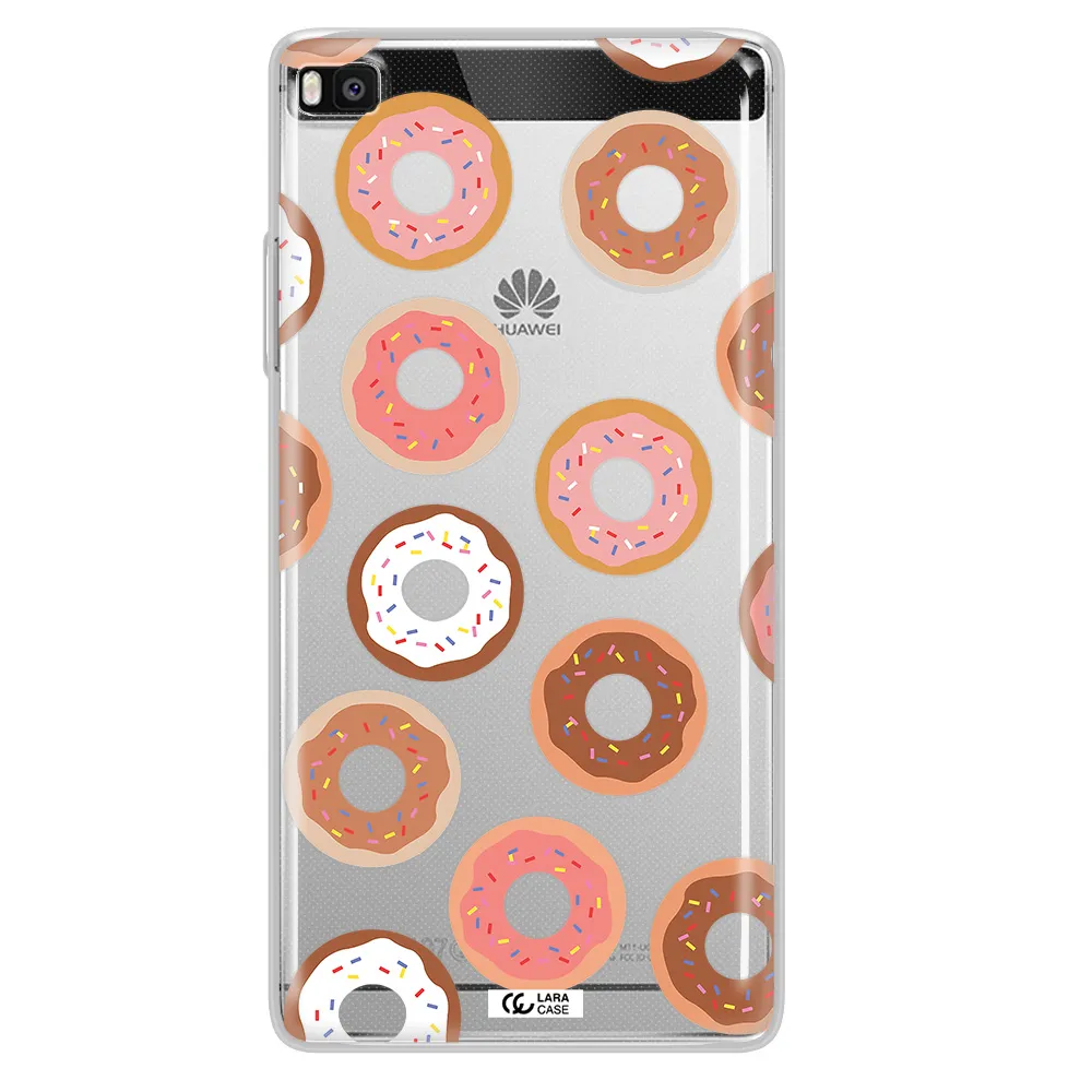 a pattern of donuts with sprinkles Huawei P8 Clear TPU Case