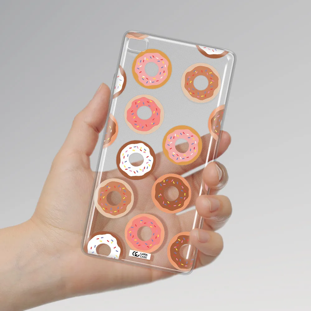 a pattern of donuts with sprinkles Huawei P8 Clear TPU Case