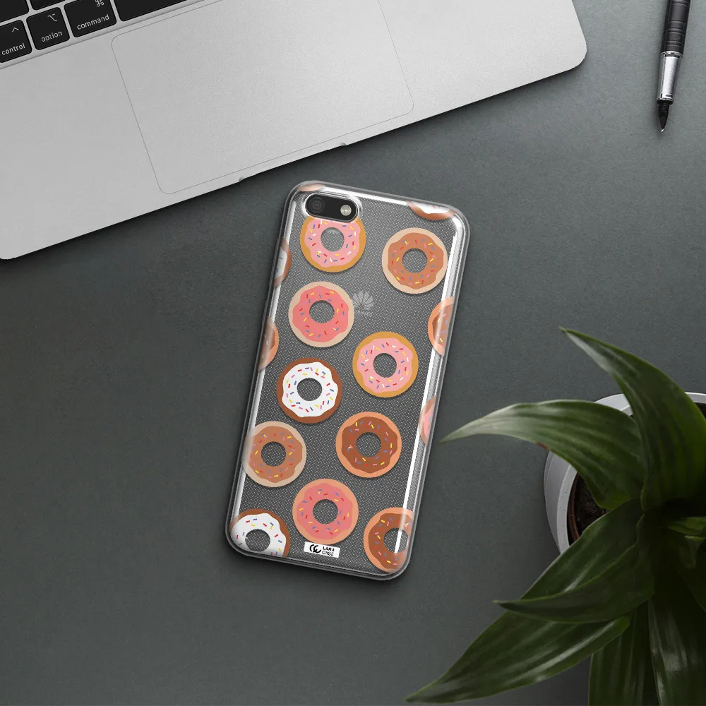 a pattern of donuts with sprinkles Huawei Y5 2018 Clear TPU Case