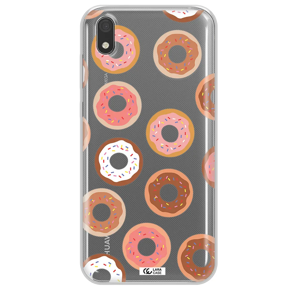 a pattern of donuts with sprinkles Huawei Y5 2019 Clear TPU Case