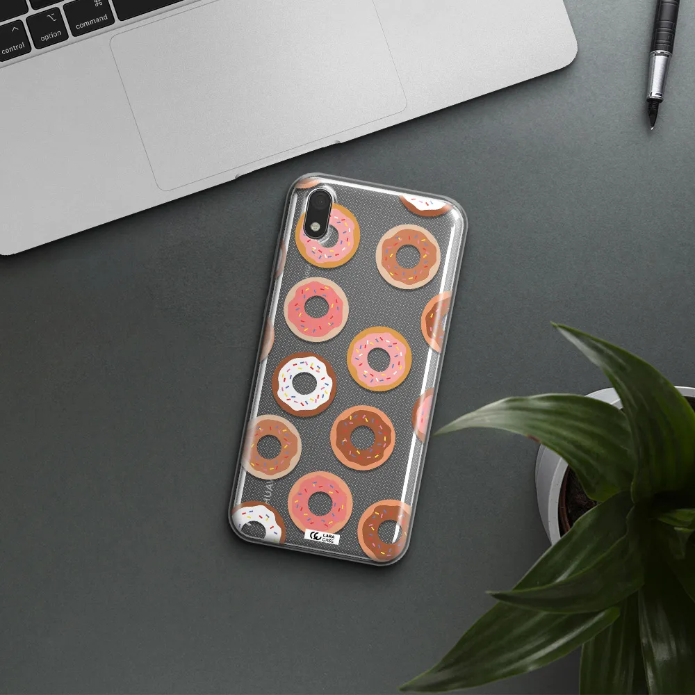 a pattern of donuts with sprinkles Huawei Y5 2019 Clear TPU Case