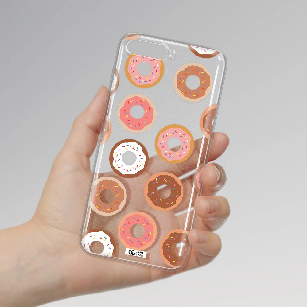 a pattern of donuts with sprinkles Huawei Y6 2018 Clear TPU Case