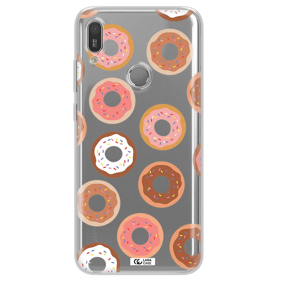 a pattern of donuts with sprinkles Huawei Y6 2019 Clear TPU Case