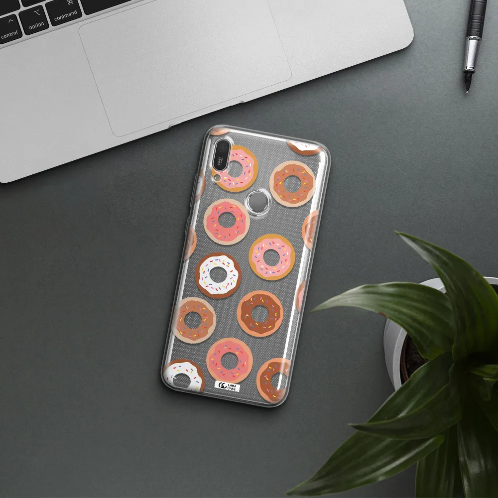 a pattern of donuts with sprinkles Huawei Y6 2019 Clear TPU Case