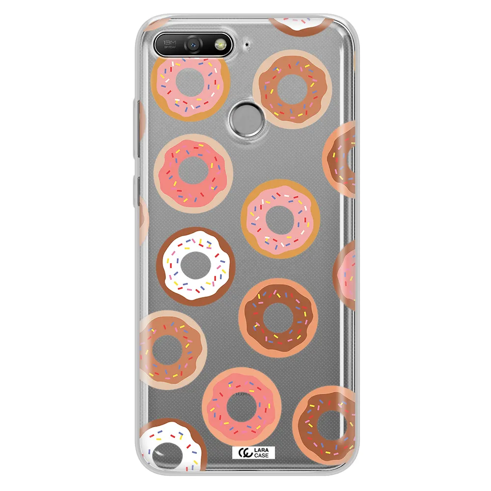 a pattern of donuts with sprinkles Huawei Y6 Prime 2018 Clear TPU Case
