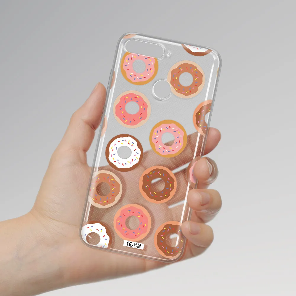a pattern of donuts with sprinkles Huawei Y6 Prime 2018 Clear TPU Case