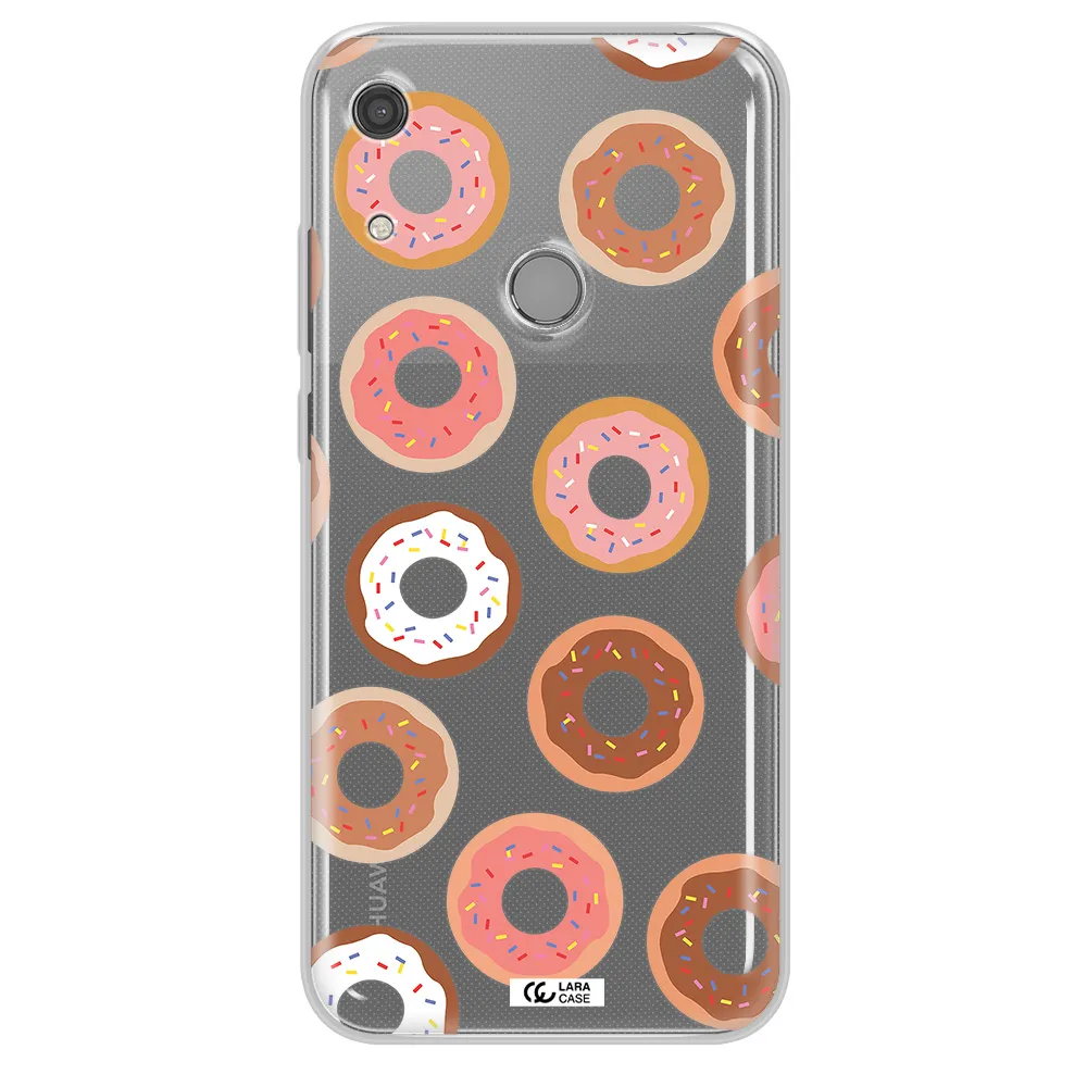 a pattern of donuts with sprinkles Huawei Y6S Clear TPU Case