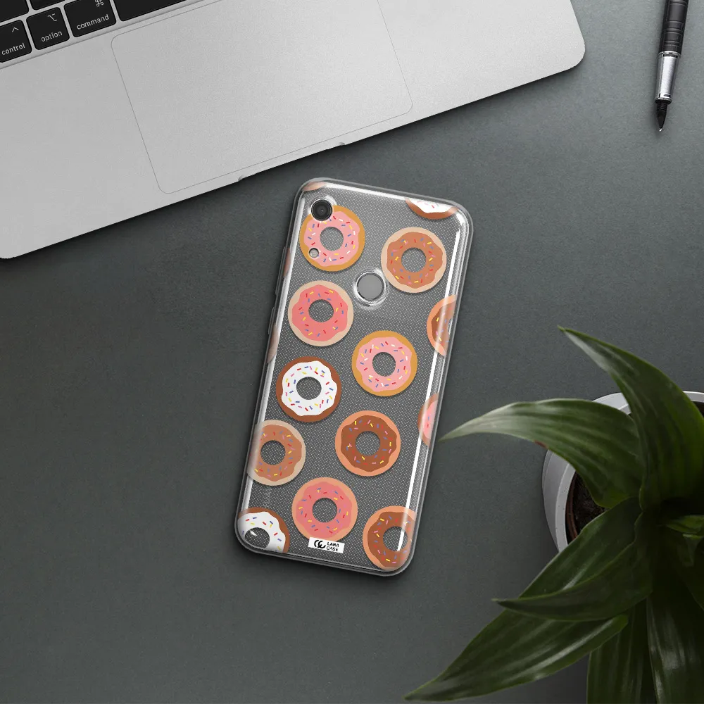 a pattern of donuts with sprinkles Huawei Y6S Clear TPU Case