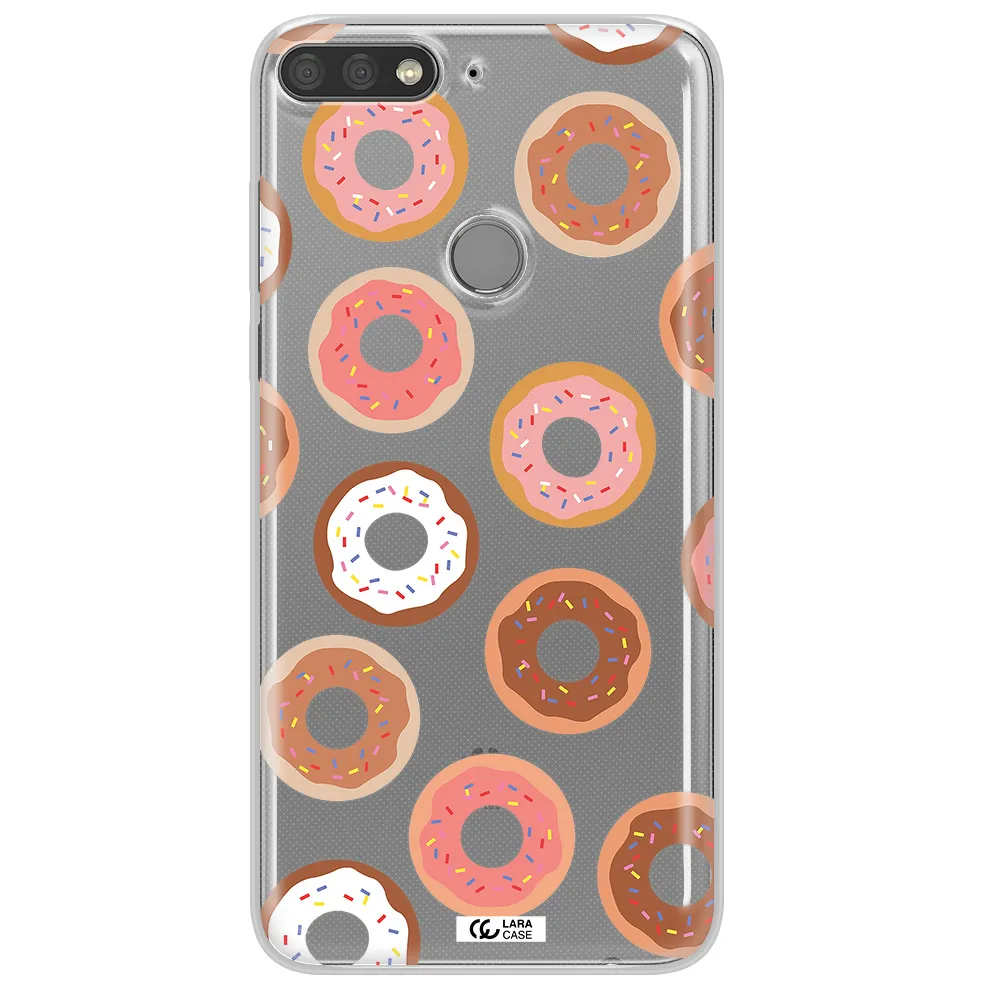 a pattern of donuts with sprinkles Huawei Y7 Prime 2018 Clear TPU Case