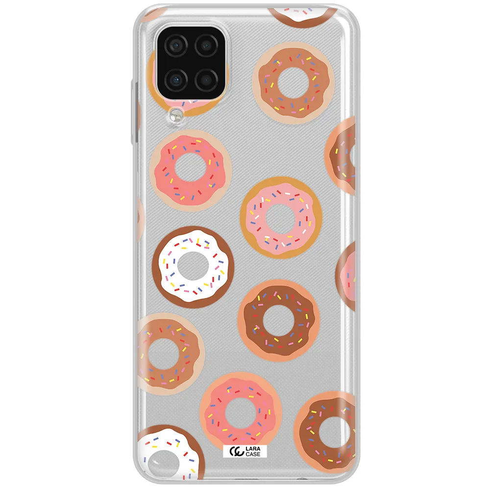 a pattern of donuts with sprinkles Samsung A12 4g Clear TPU Case