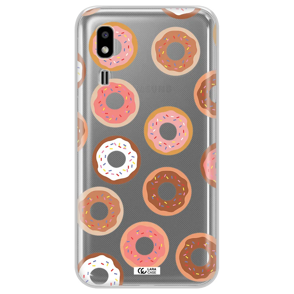 a pattern of donuts with sprinkles Samsung A2 Core Clear TPU Case