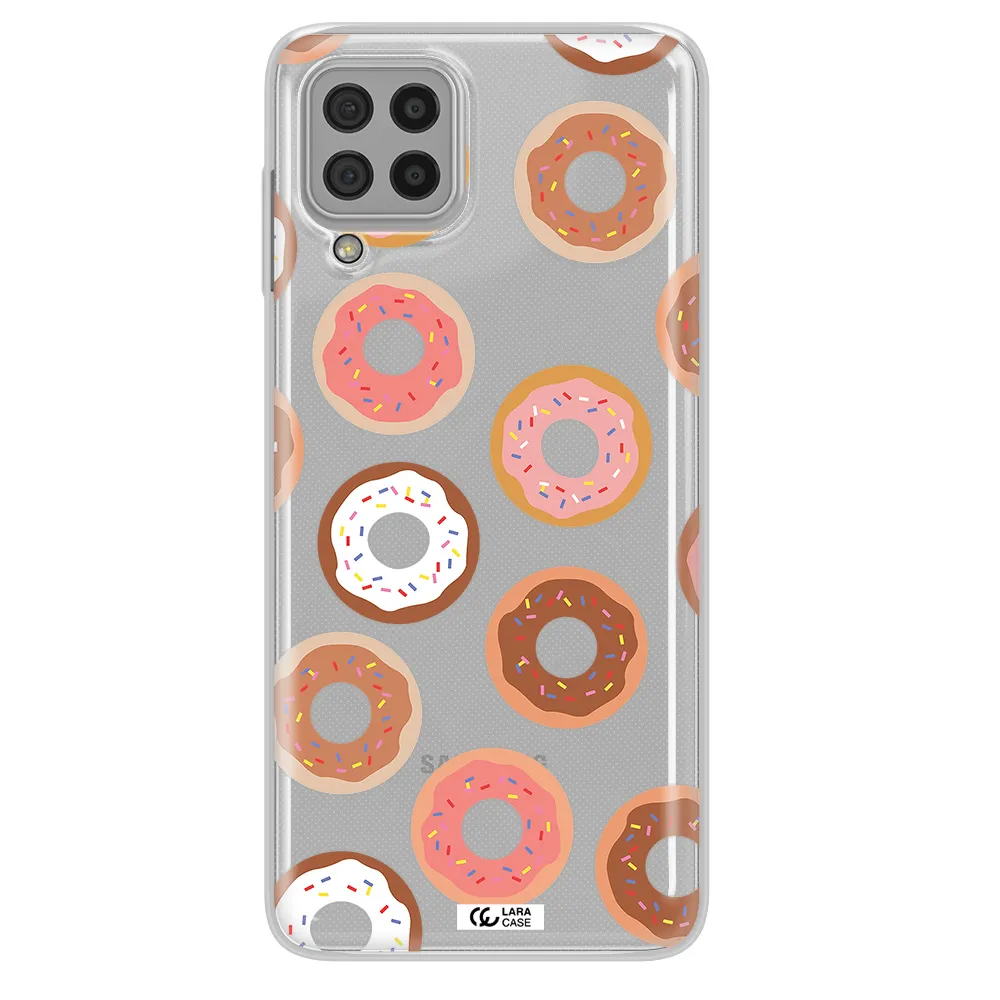 a pattern of donuts with sprinkles Samsung A22 4g Clear TPU Case