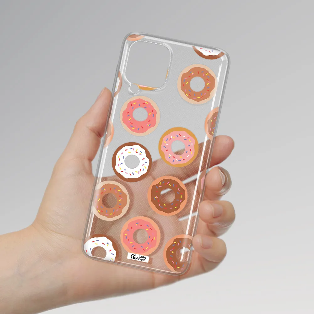 a pattern of donuts with sprinkles Samsung A22 4g Clear TPU Case
