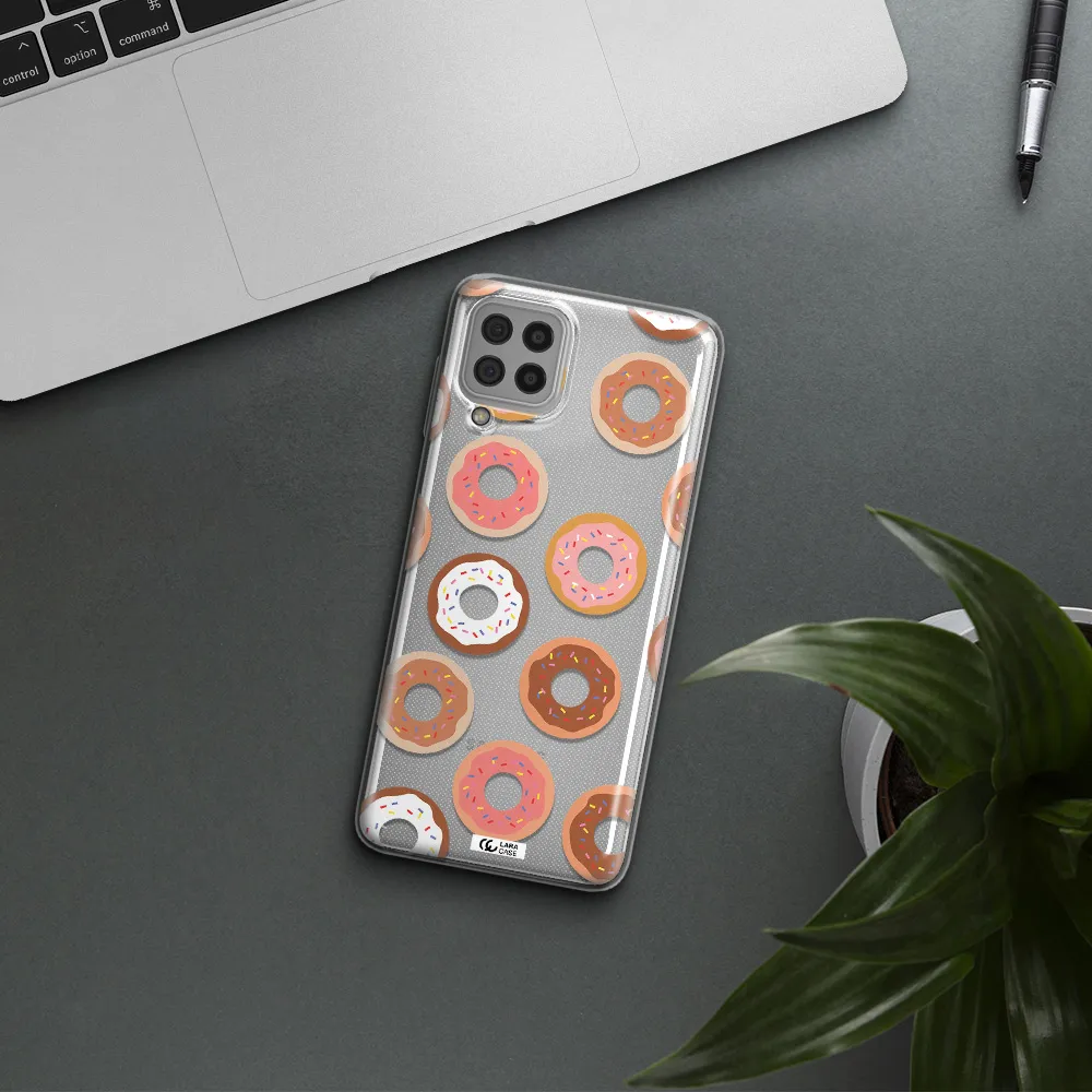 a pattern of donuts with sprinkles Samsung A22 4g Clear TPU Case