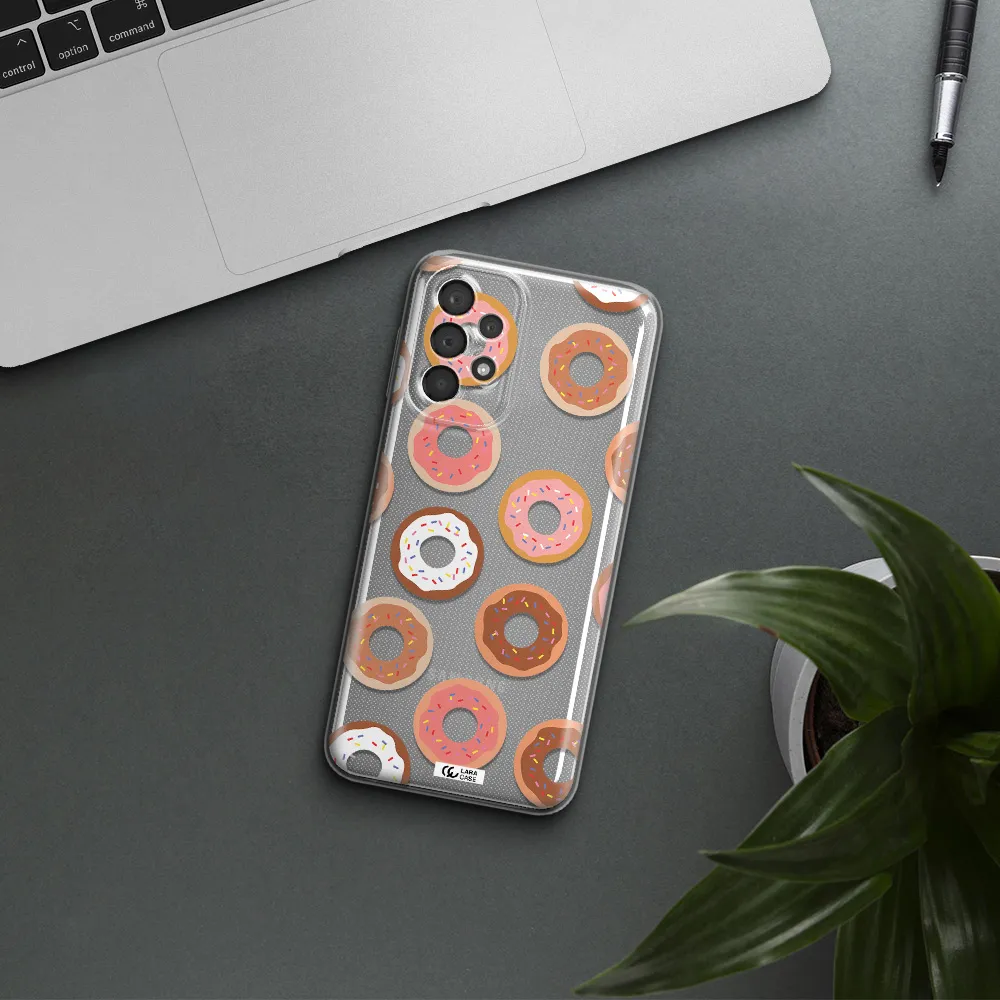 A Pattern Of Donuts With Sprinkles Samsung A23 5G Clear Tpu Case