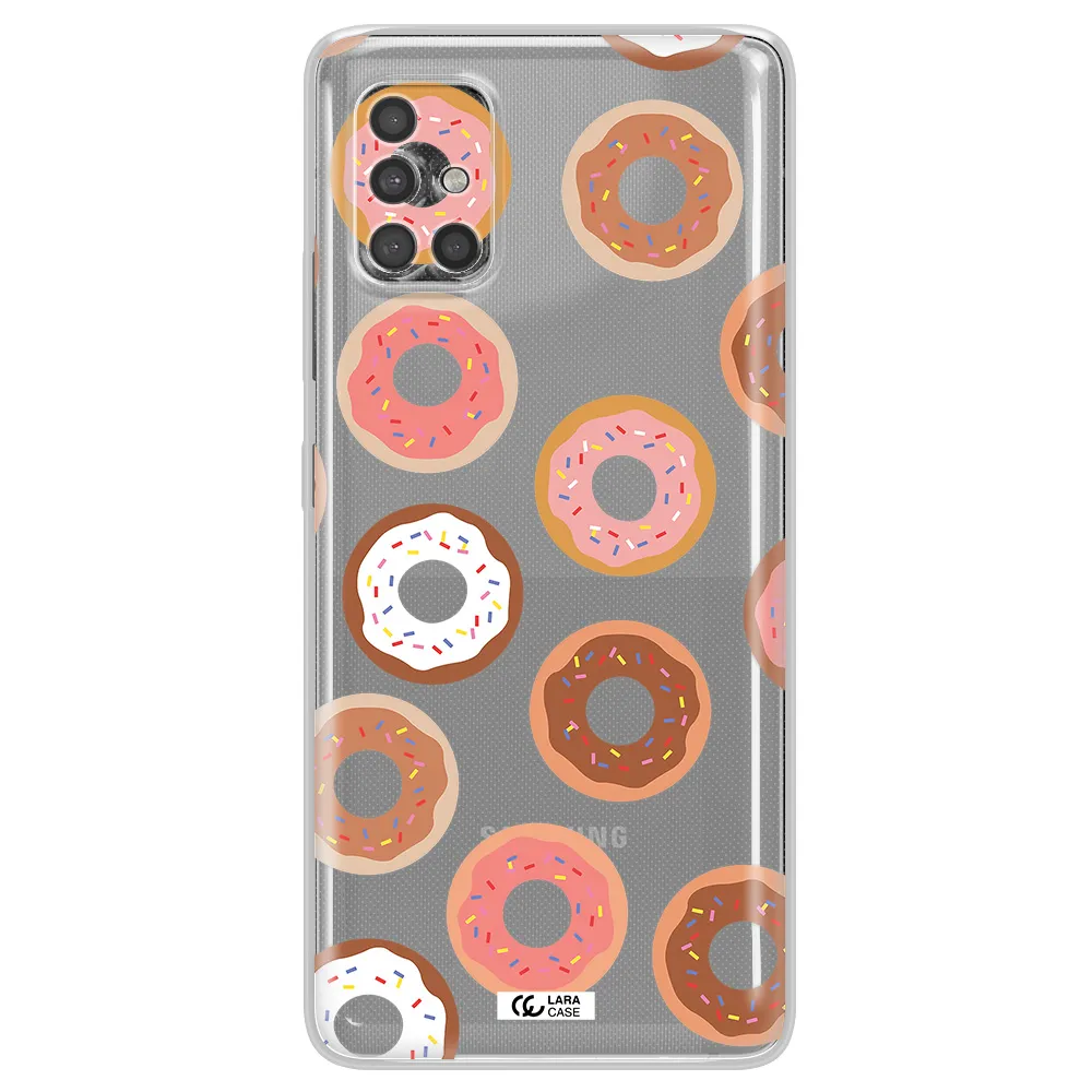 A Pattern Of Donuts With Sprinkles Samsung A40S Clear Tpu Case