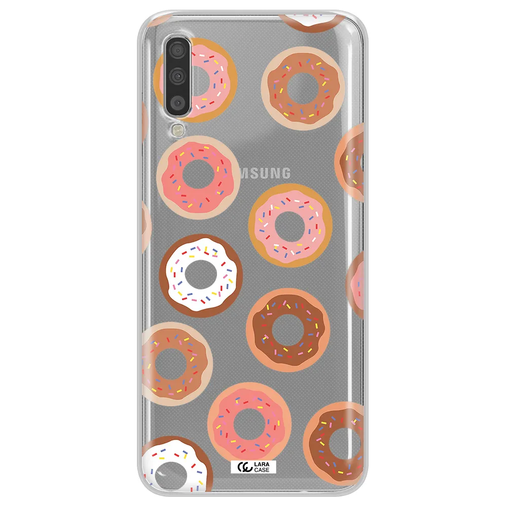 A Pattern Of Donuts With Sprinkles Samsung A70S Clear Tpu Case
