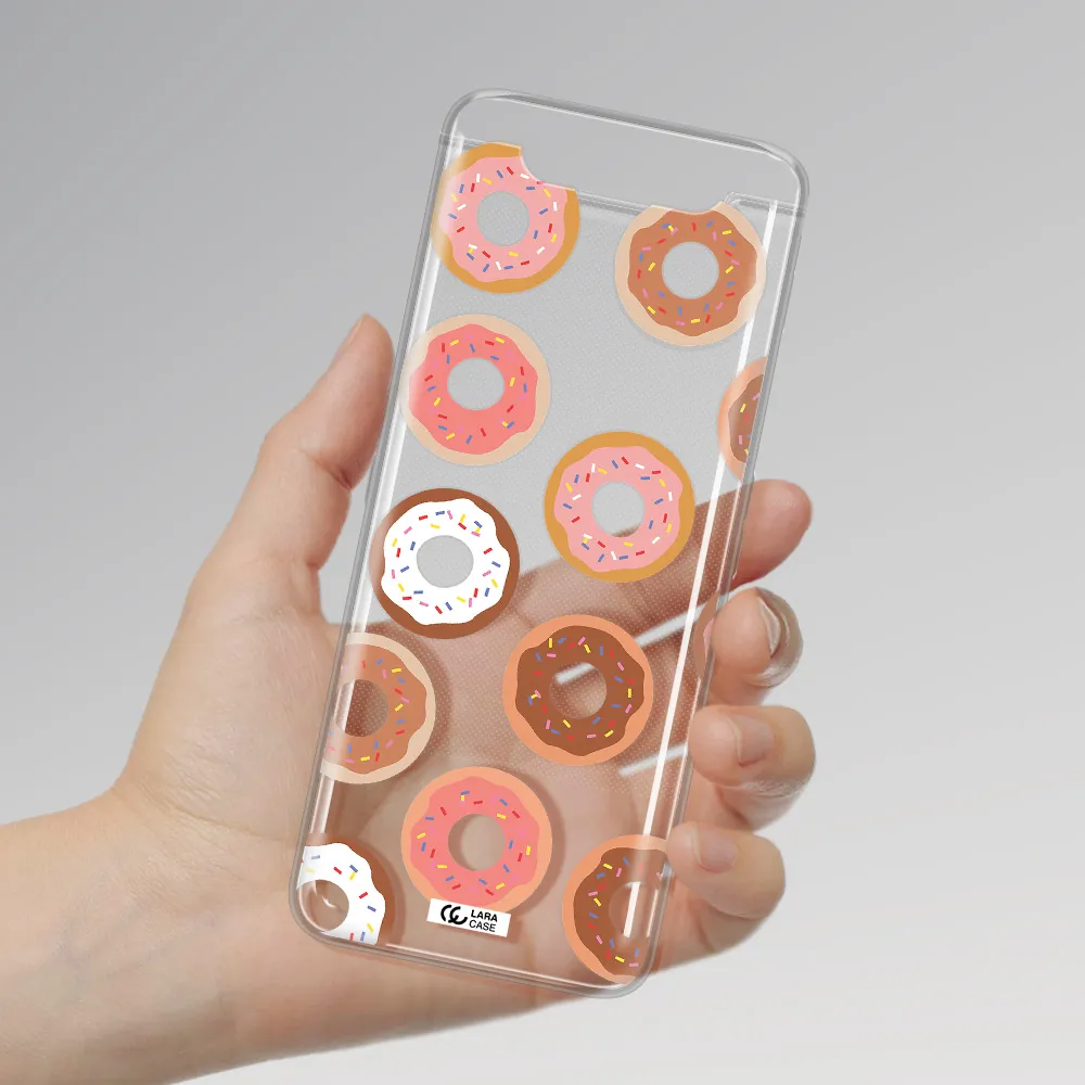 a pattern of donuts with sprinkles Samsung A80 Clear TPU Case