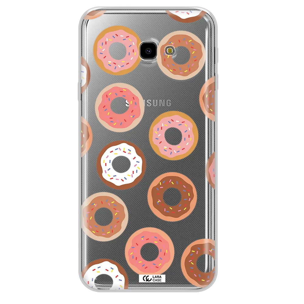 a pattern of donuts with sprinkles Samsung J4 Plus Clear TPU Case