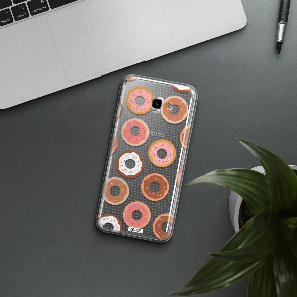 a pattern of donuts with sprinkles Samsung J4 Plus Clear TPU Case