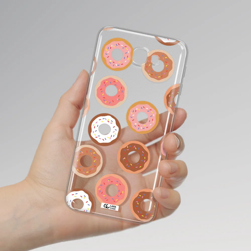 a pattern of donuts with sprinkles Samsung J5 Prime Clear TPU Case